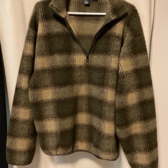 Vintage Nautica Plaid Sherpa Half Zip - Picture 3 of 8